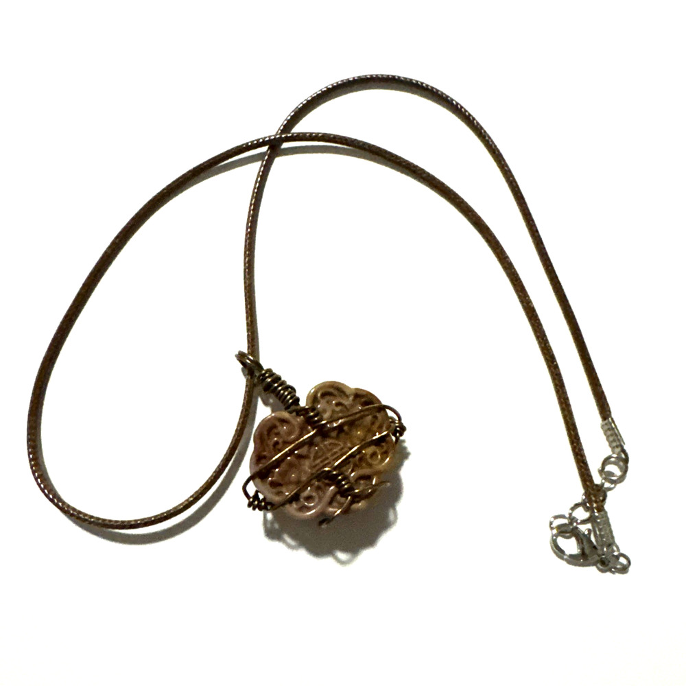 Alashan Agate ? Pendant Necklace Genuine Stone Brown 20" Cord Longevity Lock